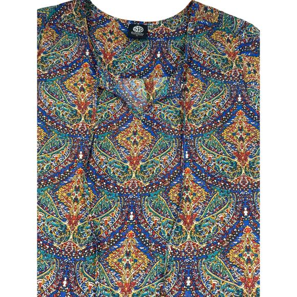 Bobeau Boho Hippie Floral Semi Sheer Popover Coverup Dress Women's Size 1X - Picture 3 of 11